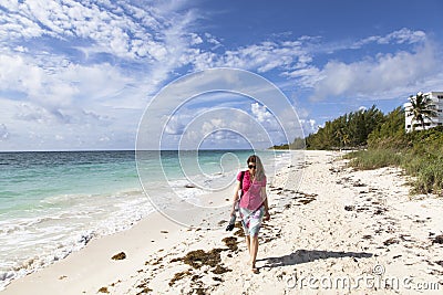 Walking on a Beach Stock Photo