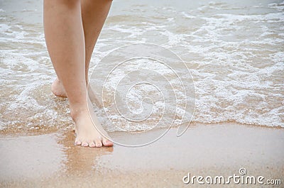 Walking on the beach Stock Photo