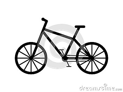 Walking bike icon. Black wheeled transport with reinforced frame and semi slick tires active sports and tourist trips Vector Illustration