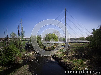 Walking bridge in Arvada Stock Photo