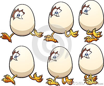 Walking cartoon egg Vector Illustration