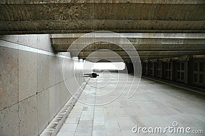 Walking in a corridor Stock Photo