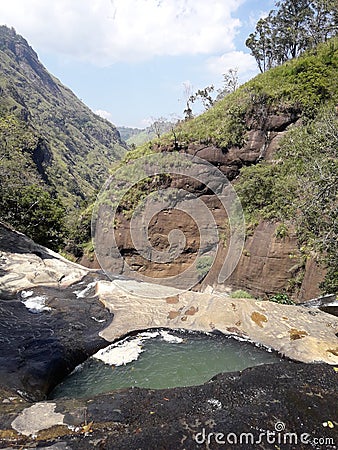 Upper Ravana Falls Ella sri lanka Stock Photo