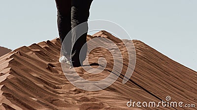 Walking on dune sand, Namibia Stock Photo
