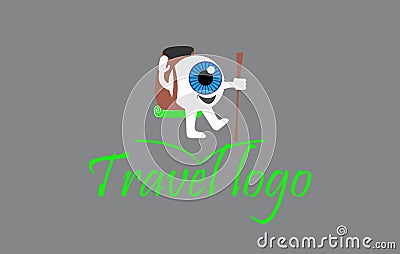 Walking eye logo Vector Illustration