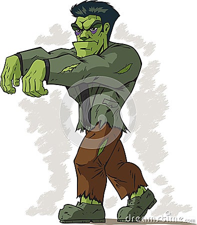 Walking Frankenstein Vector Illustration