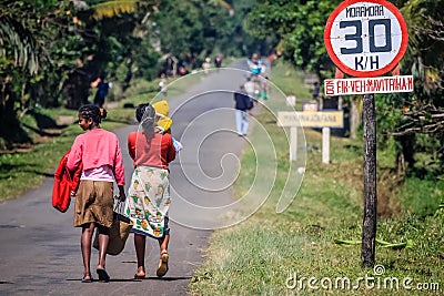 Walking home Editorial Stock Photo