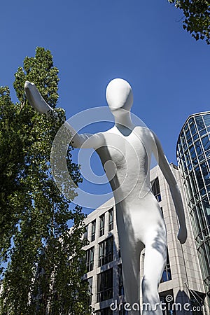 Walking Man sculpture in Munich, Germany, 2015 Editorial Stock Photo