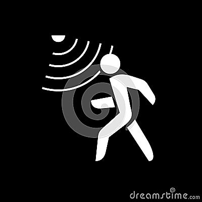 Walking man silhouette with motion sensor. Vector Illustration