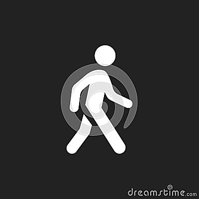 Walking man vector icon. People walk sign illustration Vector Illustration