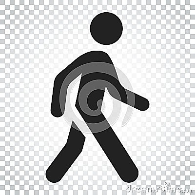 Walking man vector icon. People walk sign illustration. Business Vector Illustration
