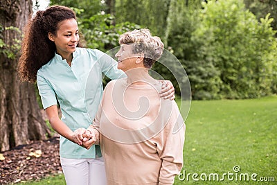 Walking in the park Stock Photo