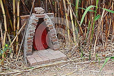 Walking Path and Grotto in Las Lagunas de Anza Wetlands Stock Photo