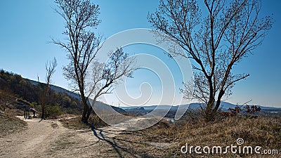 Walking path to Devin Castle, Slovakia Stock Photo