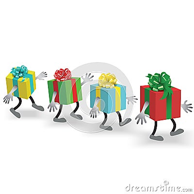 Walking presents Vector Illustration