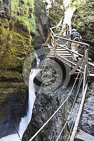 Walking in Raggaschlucht, Flattach, Austria Stock Photo