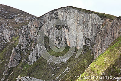 Walking on slieve league cliffs. Stock Photo