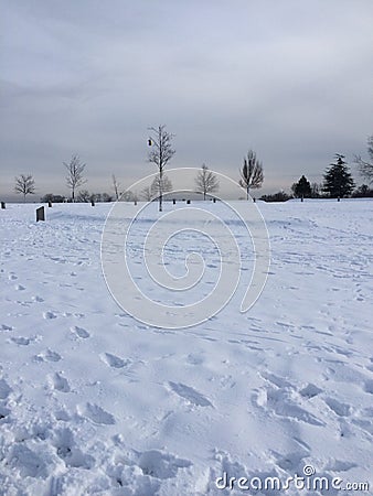 Walking in the snow Am Stock Photo