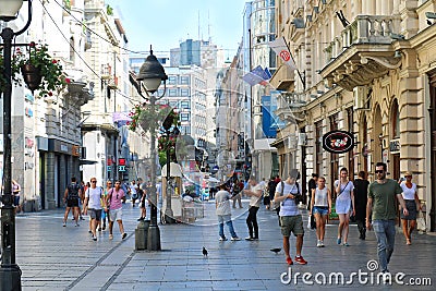 Walking street Belgrade Editorial Stock Photo