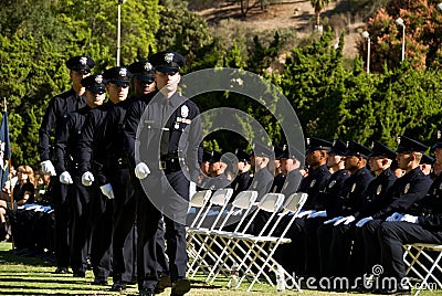 Walking to get the paper - LAPD Editorial Stock Photo