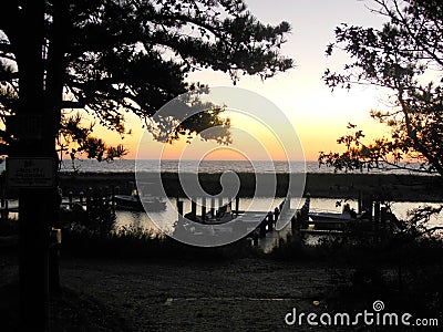 Early Morning Sunrise on Martha`s Vineyard Stock Photo