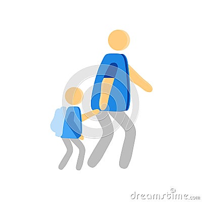 Walking to school icon vector sign and symbol isolated on white background, Walking to school logo concept Vector Illustration