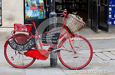 Walking Tours Bicycle Ad Oxford University Editorial Stock Photo