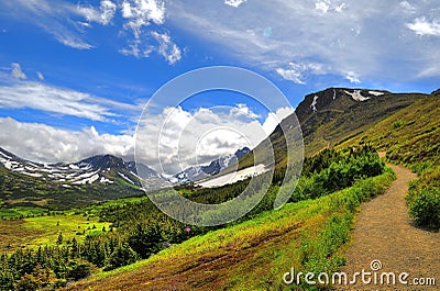 Walking trail in Alaskan mountain Stock Photo