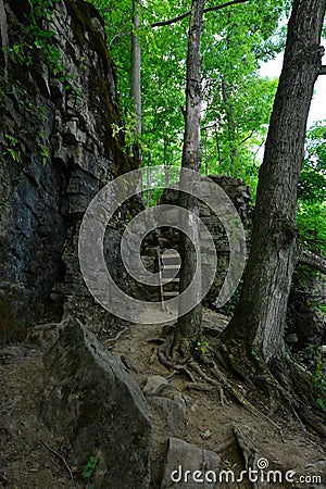 Trail Through A Rock Formation Stock Photo