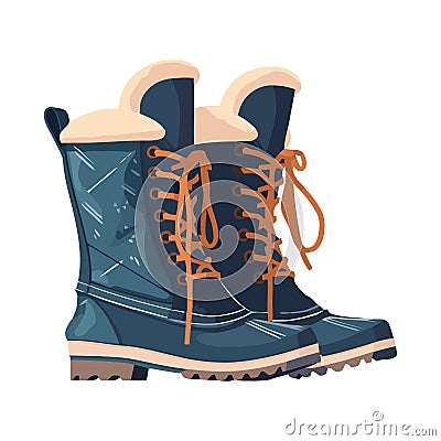 Walking in winter with military style boots Vector Illustration
