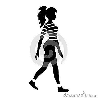 Walking woman silhouette Vector Illustration