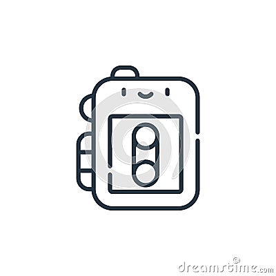 walkman vector icon isolated on white background. Outline, thin line walkman icon for website design and mobile, app development. Vector Illustration