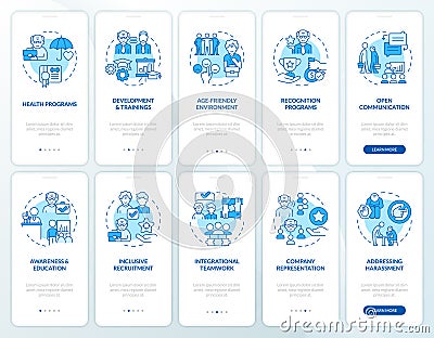 Walkthrough unretirement with linear icons concept Vector Illustration