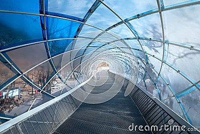 Walkway architecture at daytime in Anyang art public park, South Korea Editorial Stock Photo