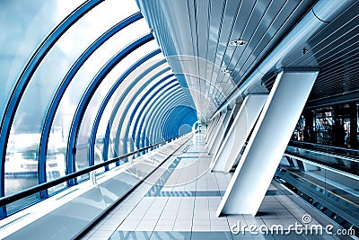 Walkway inside modern building Stock Photo