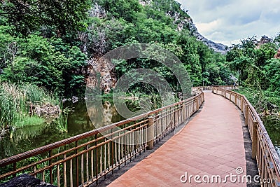 Khao Ngoo Rock Park. Stock Photo