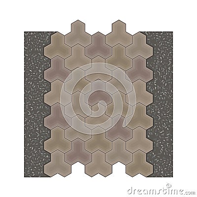 Walkway or Pavement of Flagstone as Outdoor Floor Covering and Landscape Design Vector Illustration Vector Illustration