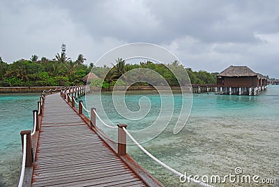 A walkway taking you to an exclusive massage spa center Stock Photo