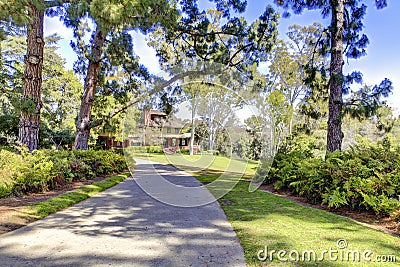 Walkway to Marston House Museum & Gardens. San Diego, CA Editorial Stock Photo