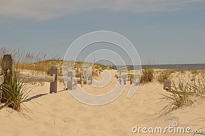 walkway to shore Stock Photo