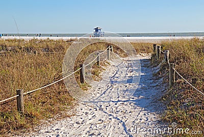 Walkway to Siesta Key Beach in Sarasota, Florida Stock Photo