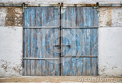 Wall of ancient wooden door Stock Photo