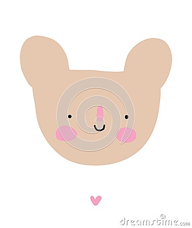 Cute Smiling Little Coala Bear Vector illustration. Vector Illustration