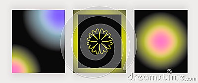 Wall art prints with retro round blur backgrounds Stock Photo