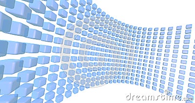 Wall of Blue Cubes Stock Photo