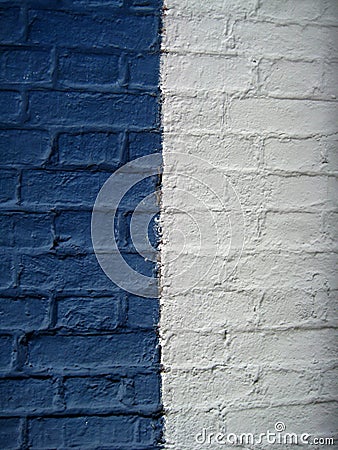 Wall blue and white Stock Photo