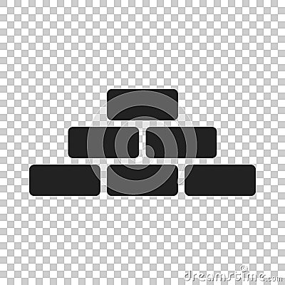 Wall brick icon in flat style on isolated background. W Vector Illustration