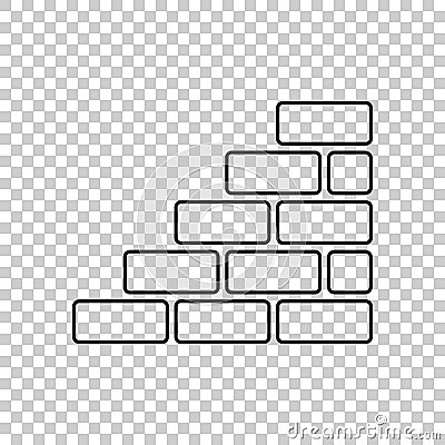 Wall brick icon in flat style on isolated background. W Vector Illustration