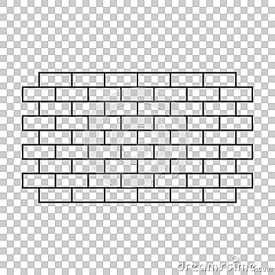 Wall brick icon in flat style on isolated background. W Vector Illustration