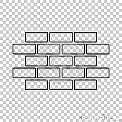 Wall brick icon in flat style on isolated background. W Vector Illustration